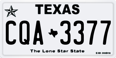 TX license plate CQA3377