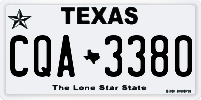 TX license plate CQA3380