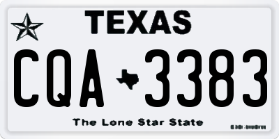 TX license plate CQA3383