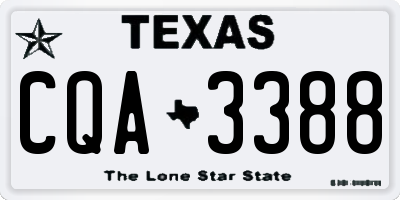 TX license plate CQA3388