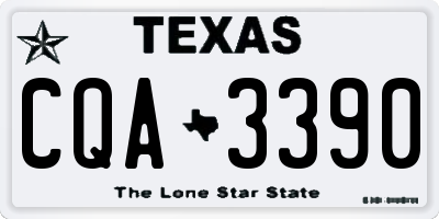TX license plate CQA3390
