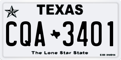 TX license plate CQA3401