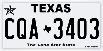 TX license plate CQA3403