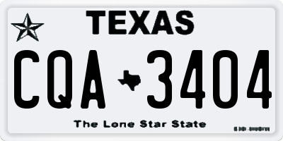 TX license plate CQA3404