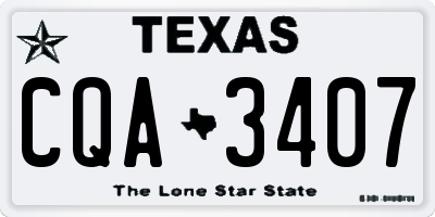 TX license plate CQA3407