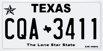 TX license plate CQA3411