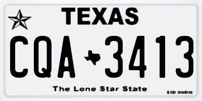 TX license plate CQA3413