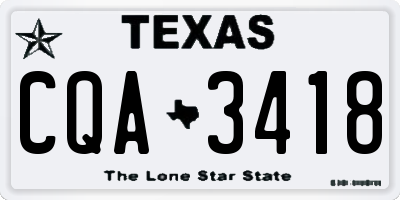 TX license plate CQA3418