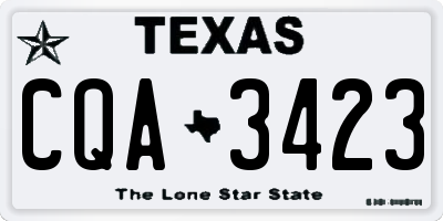 TX license plate CQA3423