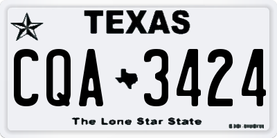 TX license plate CQA3424