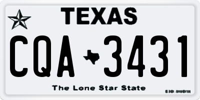 TX license plate CQA3431