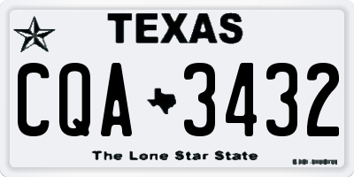 TX license plate CQA3432