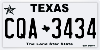 TX license plate CQA3434