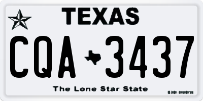 TX license plate CQA3437