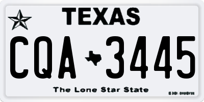 TX license plate CQA3445