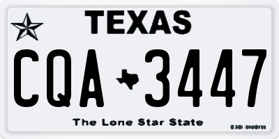 TX license plate CQA3447