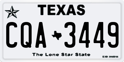 TX license plate CQA3449