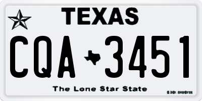 TX license plate CQA3451