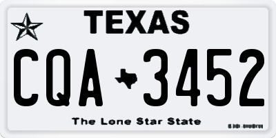 TX license plate CQA3452