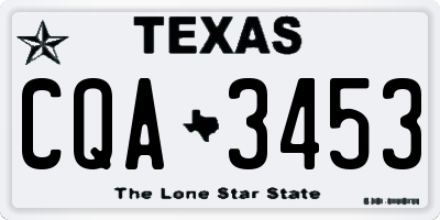 TX license plate CQA3453