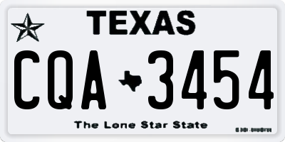TX license plate CQA3454