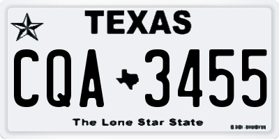 TX license plate CQA3455