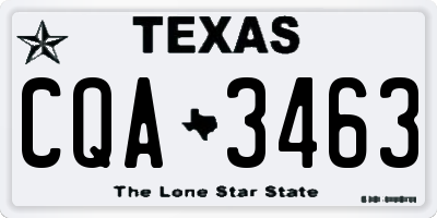 TX license plate CQA3463
