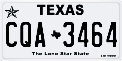 TX license plate CQA3464