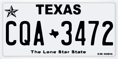 TX license plate CQA3472