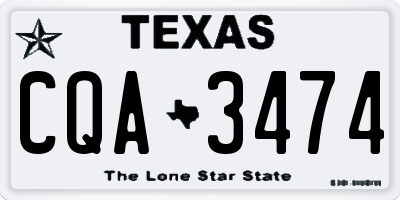 TX license plate CQA3474