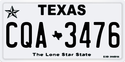 TX license plate CQA3476