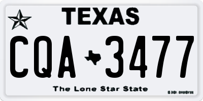TX license plate CQA3477