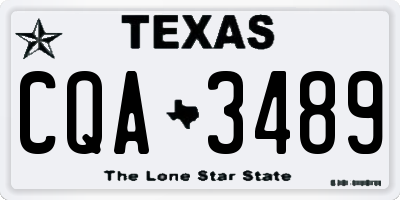 TX license plate CQA3489