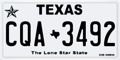 TX license plate CQA3492