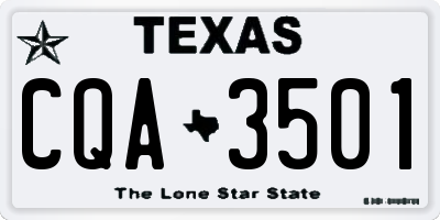 TX license plate CQA3501
