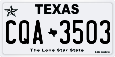 TX license plate CQA3503