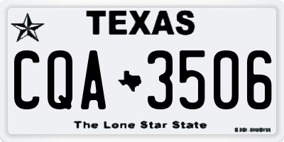 TX license plate CQA3506