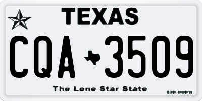 TX license plate CQA3509