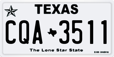 TX license plate CQA3511