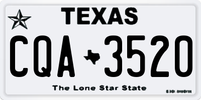 TX license plate CQA3520