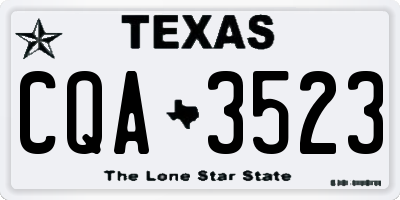 TX license plate CQA3523