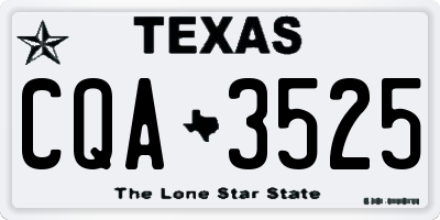 TX license plate CQA3525