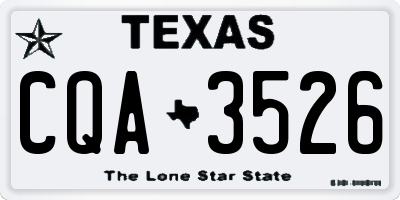 TX license plate CQA3526