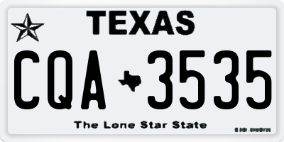 TX license plate CQA3535