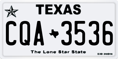 TX license plate CQA3536