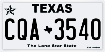 TX license plate CQA3540