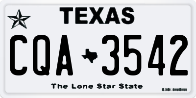 TX license plate CQA3542