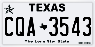 TX license plate CQA3543