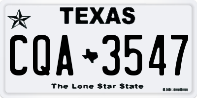 TX license plate CQA3547