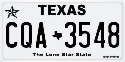 TX license plate CQA3548